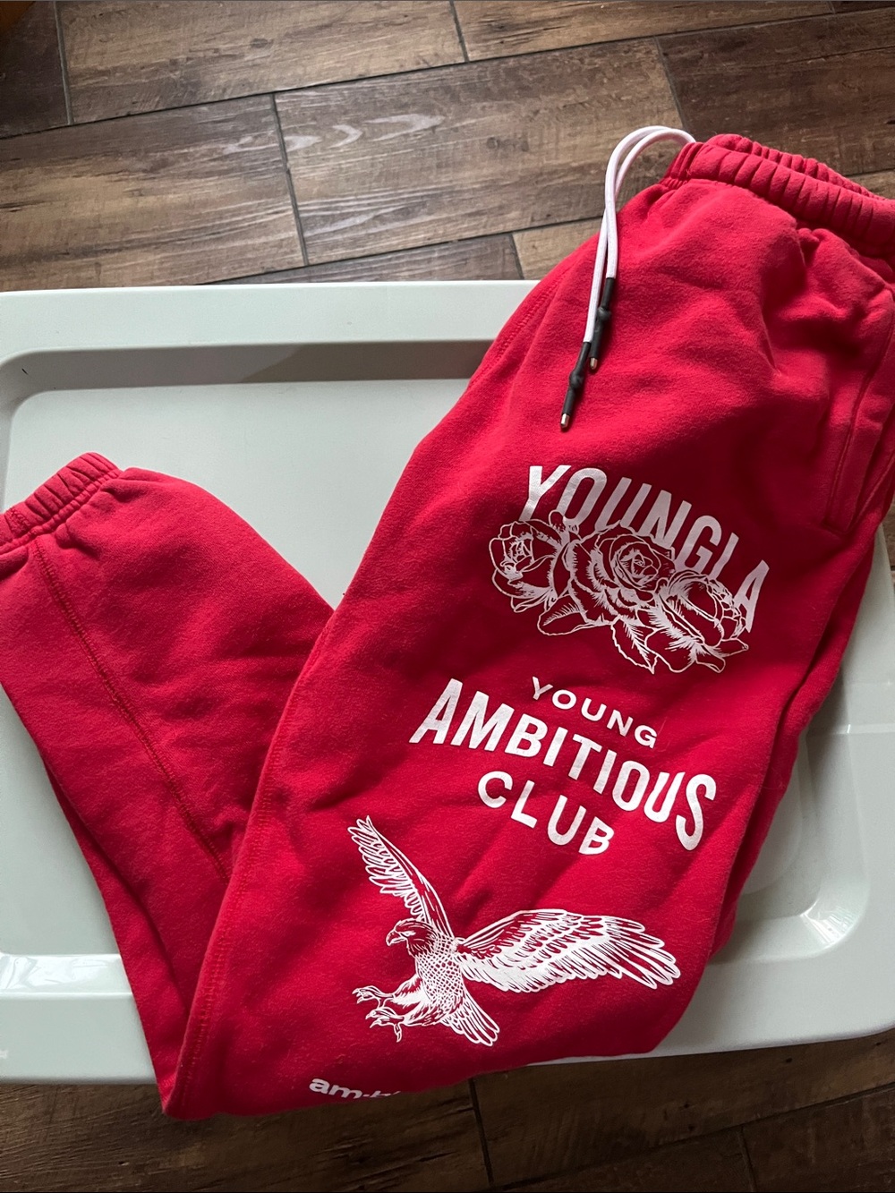 YoungLA Red Graphic Jogger Sweatpants